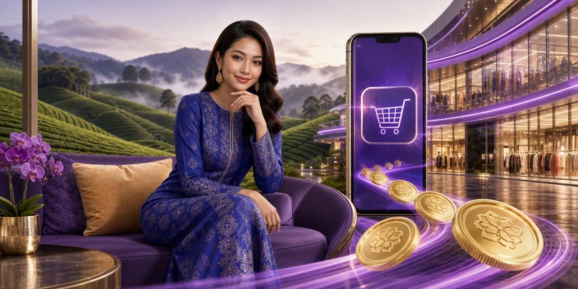 Permainan rummy dalam talian dengan pemain berbaju kurung mencerminkan budaya Malaysia